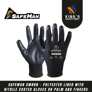 SM88N - POLYESTER LINER WITH NITRILE COATED PALM AND FINGERS