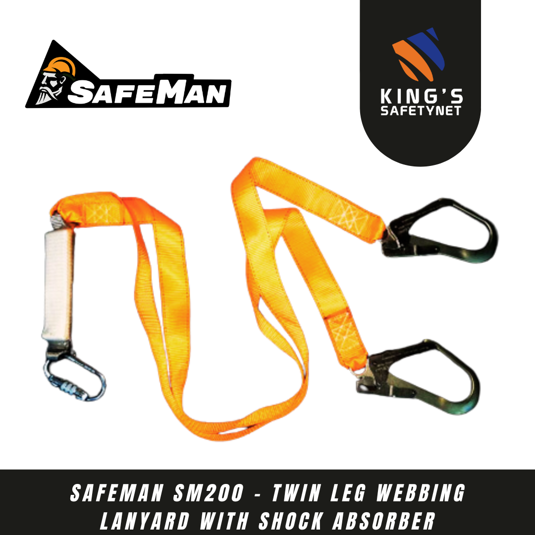 SAFEMAN SM200 - TWIN LEG WEBBING LANYARD WITH SHOCK ABSORBER - Image 2